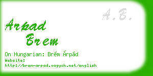 arpad brem business card