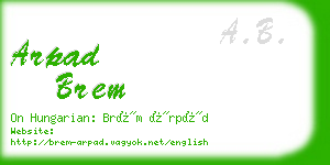 arpad brem business card